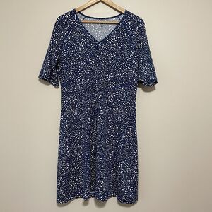 Title Nine Sayonara Cafe Sleeve Dress XL Dots